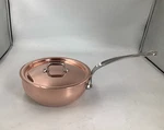 Mauviel M'150 Polished Copper & Stainless Steel Splayed Curved Saute PAN,1.26Q. Fixed Price $289.76.