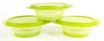 Tupperware Flatout Expandable Bowls Set Of 3 Green W/ Lids 5424A-4 5454A-4. Fixed Price $12.97.