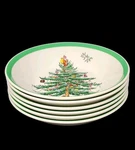 Set Of 6 Spode Christmas Tree 5-1/4" Fruit Dessert Sauce Bowls England S3324. Fixed Price $79.99.