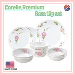 Corelle Premium Rose Dinnerware 10P Set/plate,bowl,kitchen, Usa, Dining Sets. Fixed Price $119.99.