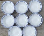Corelle Classic Cafe White With Blue Stripe Soup Cereal Bowl Set Of 8. Fixed Price $27.80.