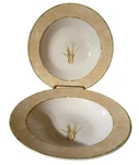 Cheri Blum For 222 Fifth Narcissus Pattern Salad/soup Bowls 9" (set Of 2). Fixed Price $18.39.