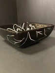 Anna Black Cereal Bowl Ceramic Laurie Gates Hand Painted 6.26 Square Nwt. Fixed Price $10.00.