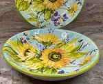 Large Sunflower Pasta Bowls Garden Certified International Blue Set Of 2 New. Fixed Price $34.99.