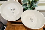 New Rae Dunn Farm Line Moo Cluck Ceramic Pasta Salad Bowl Set Chicken Cow. Fixed Price $74.99.