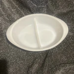 Glasbake Vintage White Milk Glass Divided Casserole Dish J2352 80 U.s.a.. Fixed Price $20.00.