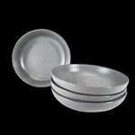 New Signature Housewares Graydation Dinner Bowls Set Of 4 Textured Dark. Fixed Price $64.95.