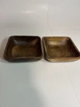2X Walmart Wooden Square Shaped Bowls Care Kitchenware. Fixed Price $8.00.