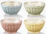 Grasslands Road Just Desserts Set Of 4 Ice Cream Bowls Pink Blue Yellow Green. Fixed Price $24.99.