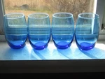 Cobalt Blue Stemless Wine Glasses 15 Ounces Nice X 3 Set Of 4. Fixed Price $10.99.