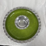 Simply Designz Modern Fluted 14 Chip/veggie & Dip Server W/ Bowl Lemongrass. Fixed Price $45.23.