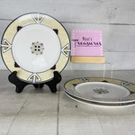 Studio Nova Moon Dance YA058 Aztec Geometric Designtan Blue Salad Plates Set 3. Fixed Price $25.49.
