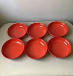 6 Vintage Rosti Soren Anderson Red Melamine Small Bowls Denmark. Fixed Price $24.00.