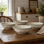 Pfaltzgraff Winterberry Soup Cereal Bowls - Set Of 4 Christmas Farmhouse. Fixed Price $19.99.