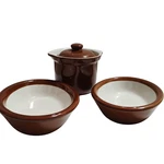 Vtg Hall Pottery Bean & Baking Dishes 1051 471 Au Gratin Brown. Fixed Price $25.49.