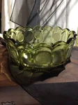 Exquisite Vintage Fostoria Coin Emerald Green Glass Bowl Candy Dish Fruit. Fixed Price $13.00.