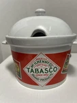 Vintage Tabasco Stoneware Lidded Slow Cooker #31857 Mcilhenny Houston Harvest. Fixed Price $11.95.