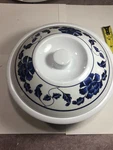 Blue Flower Design Melamine Dinnerware Serving Bowl With Lid 10" Round. Fixed Price $8.00.