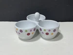 Pampered Chef Simple Additions Dots Bowl Trio #2078 3 Sectional Serving Dish. Fixed Price $19.99.