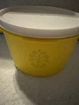Tupperware Vintage Yellow #1298-12 Canister With Replacement Lid. Fixed Price $9.99.