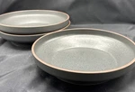 Luzerne Handcrafted Stoneware 9 Shallow Mod Bowl Set 3 Pasta Salad Excellent. Fixed Price $49.95.