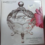 Studio Crystal Silversmiths Liliana Collection Footed Fine Glass Covered Dish. Fixed Price $10.93.