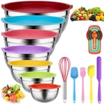 Mixing Bowls With Lids For Kitchen - 26 Pcs Stainless Steel Nesting Colorful. Fixed Price $42.86.