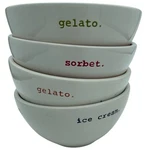 Pottery Barn Scoop 4 Pc Multicolor Ceramic Bowls Ice Cream Sherbet Gelato Sorbet. Fixed Price $24.97.