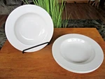 Set 3 Pagnossin Ironstone Treviso White Embossed Ringed Rim Soup Bowls 5/8". Fixed Price $22.49.
