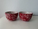 Set Of 2 Temptations By Tara Cranberry Red Floral Lace 1 Qt Bowl QF-547508 Mint!. Fixed Price $17.99.