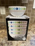 Lenox Entertain 365 Sculpture Dessert Bowl Green Blue Set Of 4 Nib. Fixed Price $50.00.