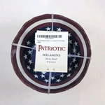 New Set Of Melamine Patriotic American Flag Cereal Bowls Red White & Blue 24OZ. Fixed Price $5.99.