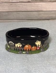 Dept 56 Halloween Candy Dish M&ms Ghosts, Pumpkins Cemetery 5" Spooky. Fixed Price $14.95.