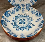 Large Pasta Bowls Certified International. Abstract Blue Medallion. Set Of 4 New. Fixed Price $52.99.