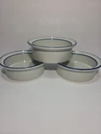 Dansk Niels Refsgaard Blue Mist Rimmed Soup Bowls Set Of 3 Denmark Stoneware. Fixed Price $55.95.