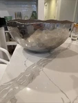 Julia Knight 12 Inch Silver And Taupe Salad Bowl. Fixed Price $100.00.