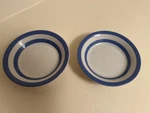 Pair Of Vintage T.g. Cornishware 5.5" Bowls Blue & White-green Shield. Fixed Price $40.00.