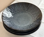 Set Of 4 Laurie Gates Nova Arches Blue - 9" Pasta/soup Bowls Never Used. Fixed Price $32.00.