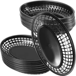 60 Pcs 8.8X5.5 Inch Black Fast Food Baskets Oval Plastic Serving Restaurant. Fixed Price $44.92.