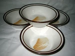 4-PC Set Noritake Stoneware Seaview Brown Shell 8978 Soup Cereal Bowls 6 1/2 ". Fixed Price $13.64.