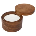 Acacia Wood Salt Cellar Set Kitchen Spice Bowl With Lid Natural. Fixed Price $16.99.