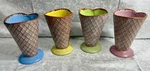 4 Vintage Hallmark Ceramic Ice Cream Waffle Cone Sundae Cups 6 Collectible. Fixed Price $34.99.