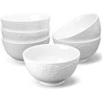 6-PACK Amhomel 24 Ounce Porcelain Deep Ceramic Bowls With Embossed Texture. Fixed Price $17.99.