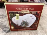New Box Spode English Porcelain 7" Pierced Heart Dish W/ Christmas Tree Design. Fixed Price $15.22.
