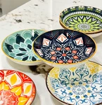 6PCS Bohemian Ceramic Salad Bowls Set Mandala Design Microwave Dishwasher Safe. Fixed Price $48.99.