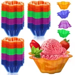 200 Pcs 8.5 Oz Disposable Ice Cream Bowls Plastic Flower Dessert Sundae S.... Fixed Price $39.12.