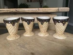 Ice Cream Bowl Dish Waffle Cone Shape Set D'lusso Ceramic. Fixed Price $17.99.