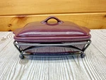 Nib Tastefully Simple Dip Crock Lid And Serving Rack Maroon #421876 New. Fixed Price $14.95.