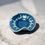 Studio Made Wavy Blue Mississippi Mud Pottery Ceramic Trinket Dish Spoon Rest. Fixed Price $16.95.