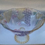 Vintage Savoir Vivre Cornucopia 6 1/2 Inch Footed Glass Bowl Grapes. A58. Fixed Price $9.54.